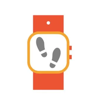 Wristwatch with Display Steps Vector Illustration Stock Illustration