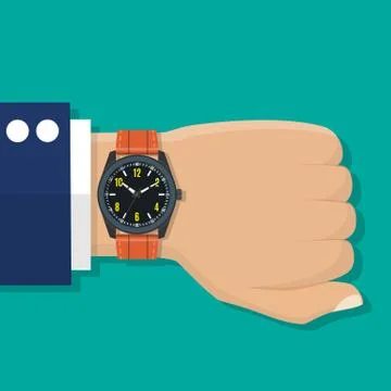 Wristwatch on the hand Stock Illustration