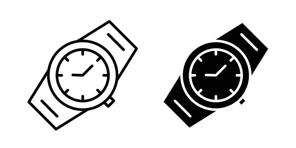 Wristwatch icon design. Simple Vector illustrations.. Stock Illustration