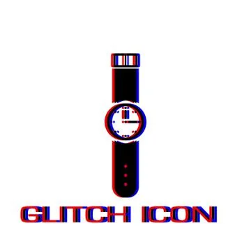 Wristwatch icon flat Stock Illustration