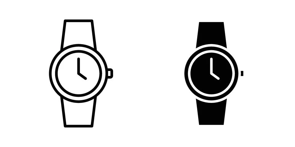 Wristwatch icon set, collection of vector icons Stock Illustration