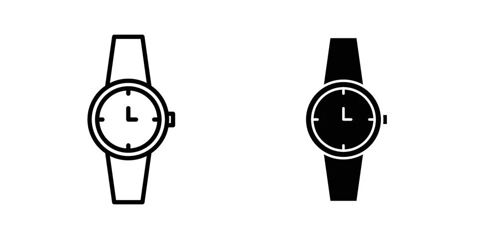 Wristwatch icon set. Vector EPS 10 Stock Illustration