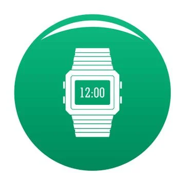 Wristwatch icon vector green Stock Illustration