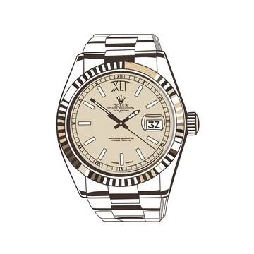 Wristwatch. Isolated on white background. Vector illustration. Stock Illustration