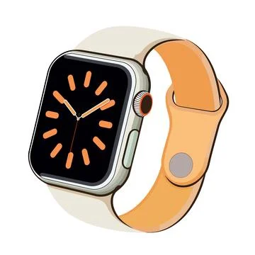 Wristwatch isolated on a white background. Vector illustration in cartoon style. Stock Illustration