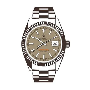 Wristwatch. Isolated on white background. Vector illustration. Stock Illustration