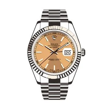 Wristwatch isolated on white background. Vector illustration. Stock Illustration