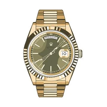 Wristwatch isolated on white background. Vector illustration in retro style. 스톡 일러스트