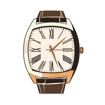 Wristwatch isolated on white background. Vector illustration in cartoon style. Stock Illustration