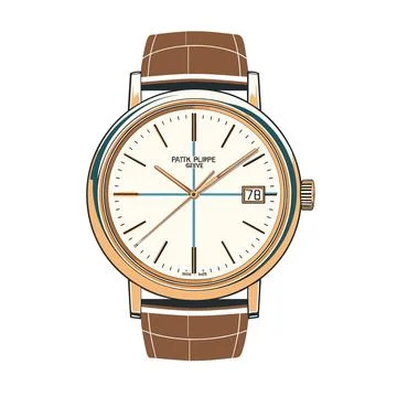 Wristwatch isolated on white background. Vector illustration in flat style. Stock Illustration