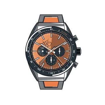 Wristwatch. Isolated on white background. Vector illustration. Stock Illustration