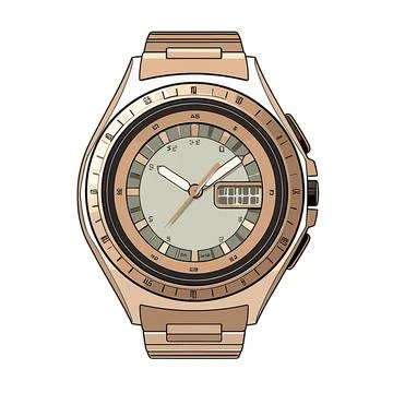 Wristwatch isolated on white background. Vector illustration in flat style. Stock Illustration