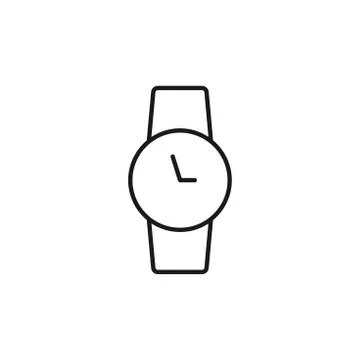 Wristwatch line icon with editable stroke. Stockillustratie