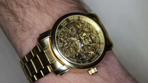 Wristwatch In The Man's Hand Vídeo Stock 44119922