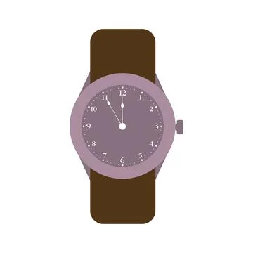 Wristwatch time clock vector illustration isolated white icon. Modern hand wr Stock Illustration