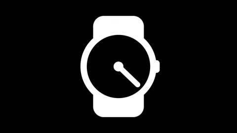 Wristwatch vector icon on transparent background, Wristwatch icon Stock Footage 279563122