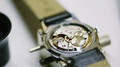 Wristwatch's clockwork Stock Footage 86614686
