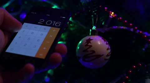 Write 2016 On The Background Of Christmas Tree Stock Footage 58322851