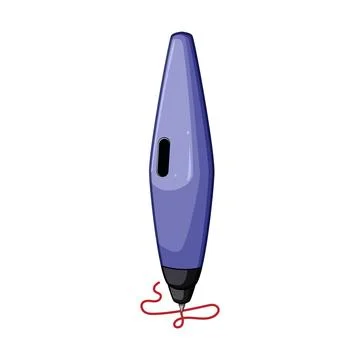 Write 3d pen cartoon vector illustration Illustrazione stock