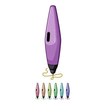 Write 3d pen cartoon vector graphic 스톡 일러스트