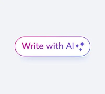 Write with ai button, vector design Stock Illustration