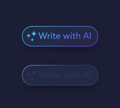 Write with ai buttons, dark vector design Stock Illustration