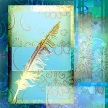 Write ancient bird feather Stock Illustration
