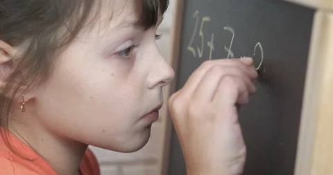 Write on blackboard the math. Stock Footage 168465972