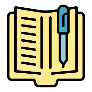 Write book review icon vector flat 库存插图