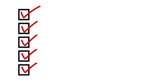 Write Checklist Animation on Solid White and Green Screen Stock Footage 153779229