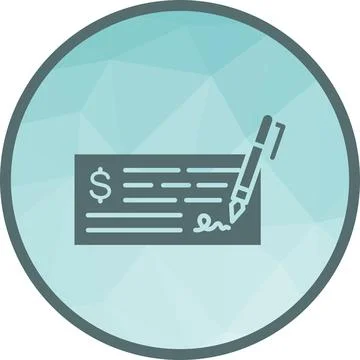 Write Cheque icon vector image. Stock Illustration