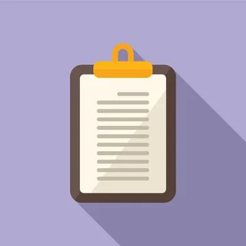 Write clipboard icon flat . Hand text Stock Illustration