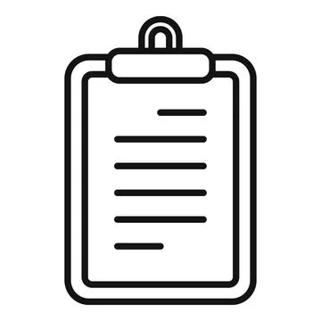 Write clipboard icon outline vector. Hand text Stock Illustration