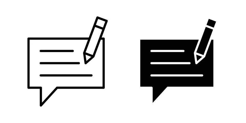 Write comment icon Illustration set. Vector Eps10 for apps Stock Illustration