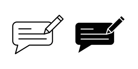 Write comment icon symbol, outline icons イラスト素材
