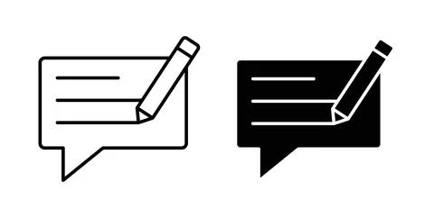 Write comment icon symbol. Vector illustration pack in black color. イラスト素材