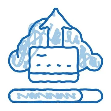 Write-Off Data Through Cloud Storage doodle icon hand drawn illustration Illustrazione stock