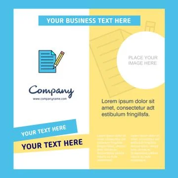 Write document Company Brochure Template. Vector Busienss Template Stock Illustration
