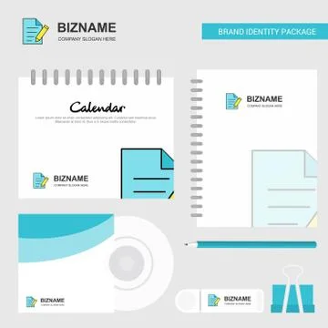 Write document Logo, Calendar Template, CD Cover, Diary and USB Brand Station Stock Illustration