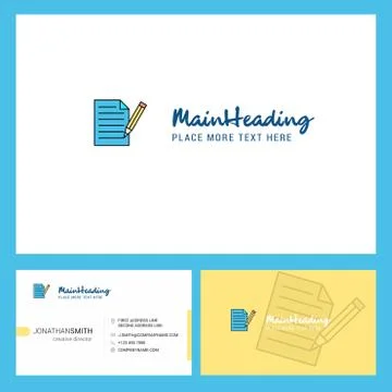 Write document Logo design with Tagline &amp; Front and Back Busienss Card Templa Stock Illustration