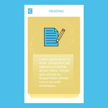 Write document mobile vertical banner design design. Vector Stock Illustration