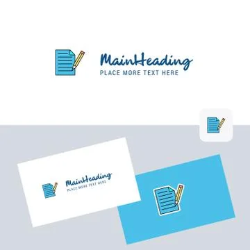 Write document vector logotype with business card template. Elegant corporate Illustrazione stock