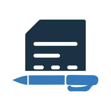 Write, document, writing icon. Simple editable vector design isolated on a .. Illustrazione stock