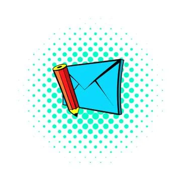 Write e-mail icon, pop-art style Ilustración de archivo