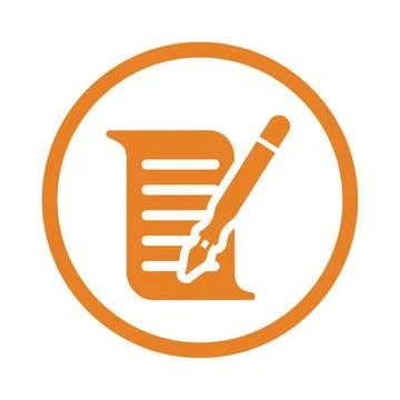 Write, edit, writing icon. Orange color vector EPS. Illustrazione stock
