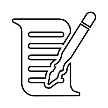 Write, edit, writing line icon. Outline vector. Stock Illustration