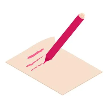 Write felt-tip pen icon, isometric 3d style 스톡 일러스트