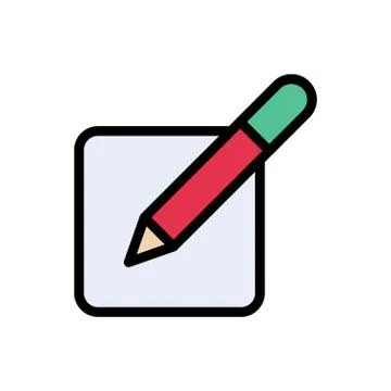 Write flat color icon Stock Illustration