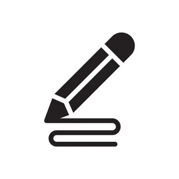 Write glyph flat icon 스톡 일러스트