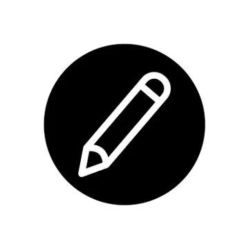 Write glyph flat icon Stock Illustration